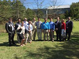Reps. Bob Steinburg and Larry Yarbrough along with legislative staff join SWANC on a tour of stormwater devices at NCSU 